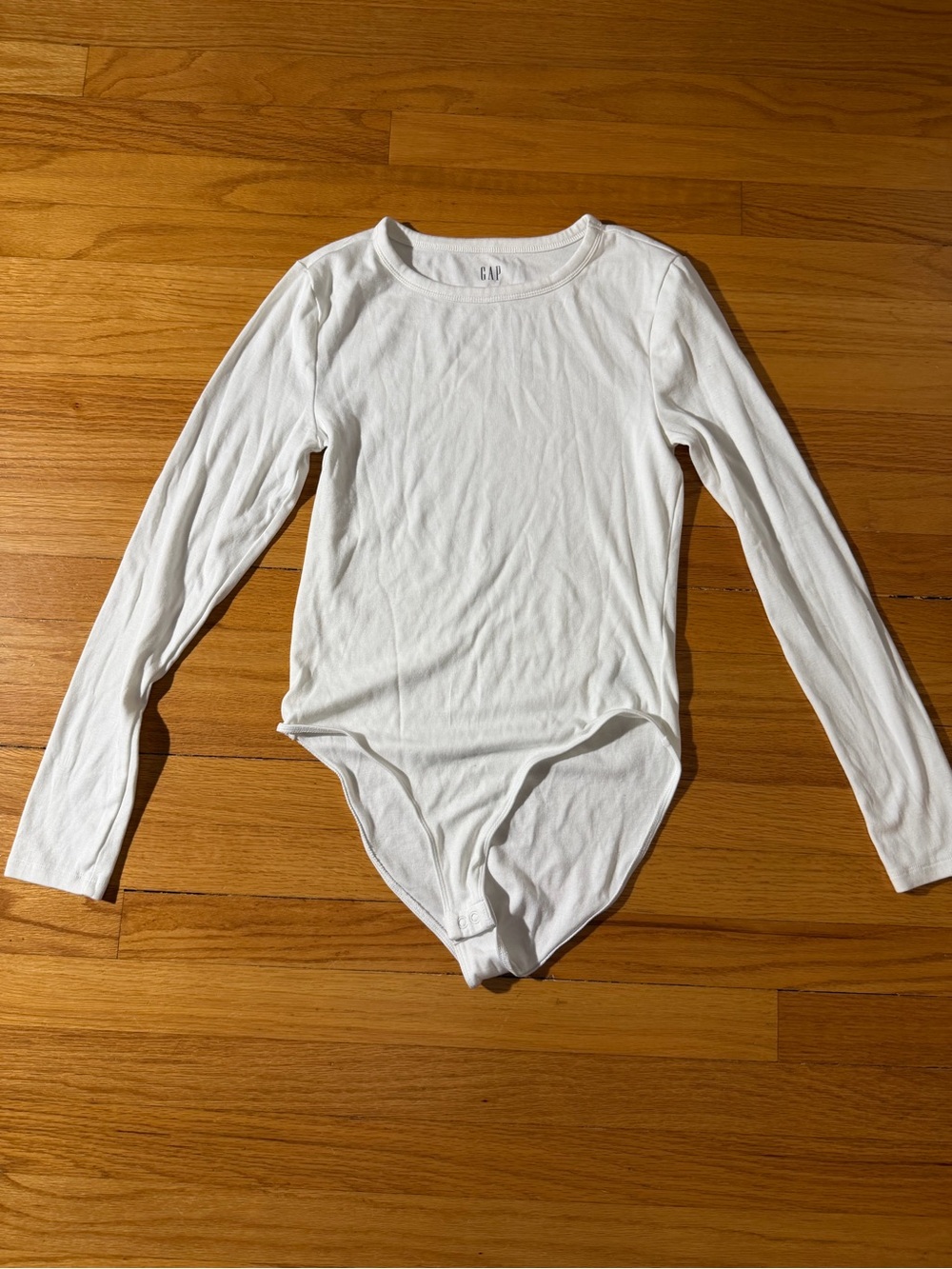 GAP White Long-Sleeve One-Piece Bodysuit